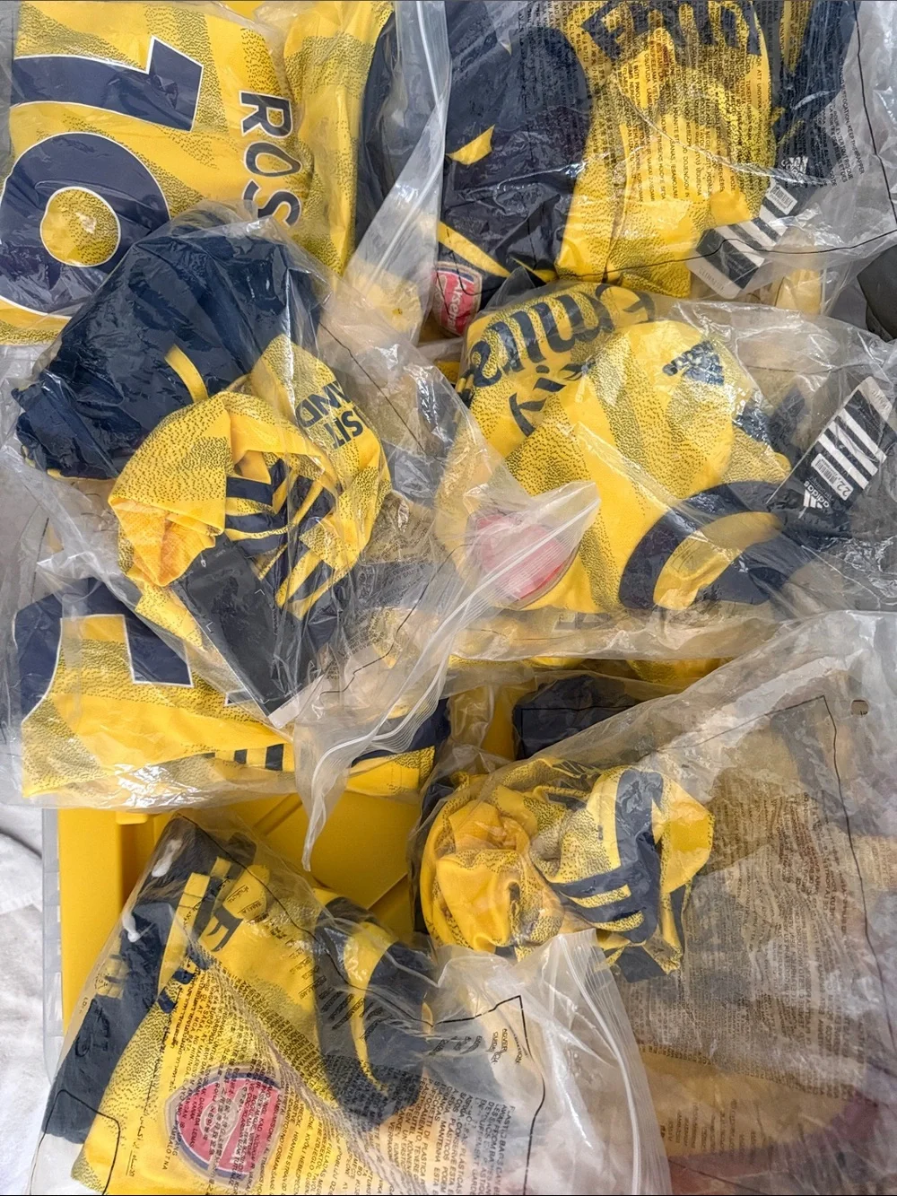 adidas Arsenal Kids Yellow & Navy Away Jersey and Shorts Set